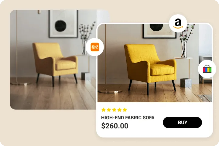 Mejorar la imagen de una silla amarilla para sitios web de comercio electrónico