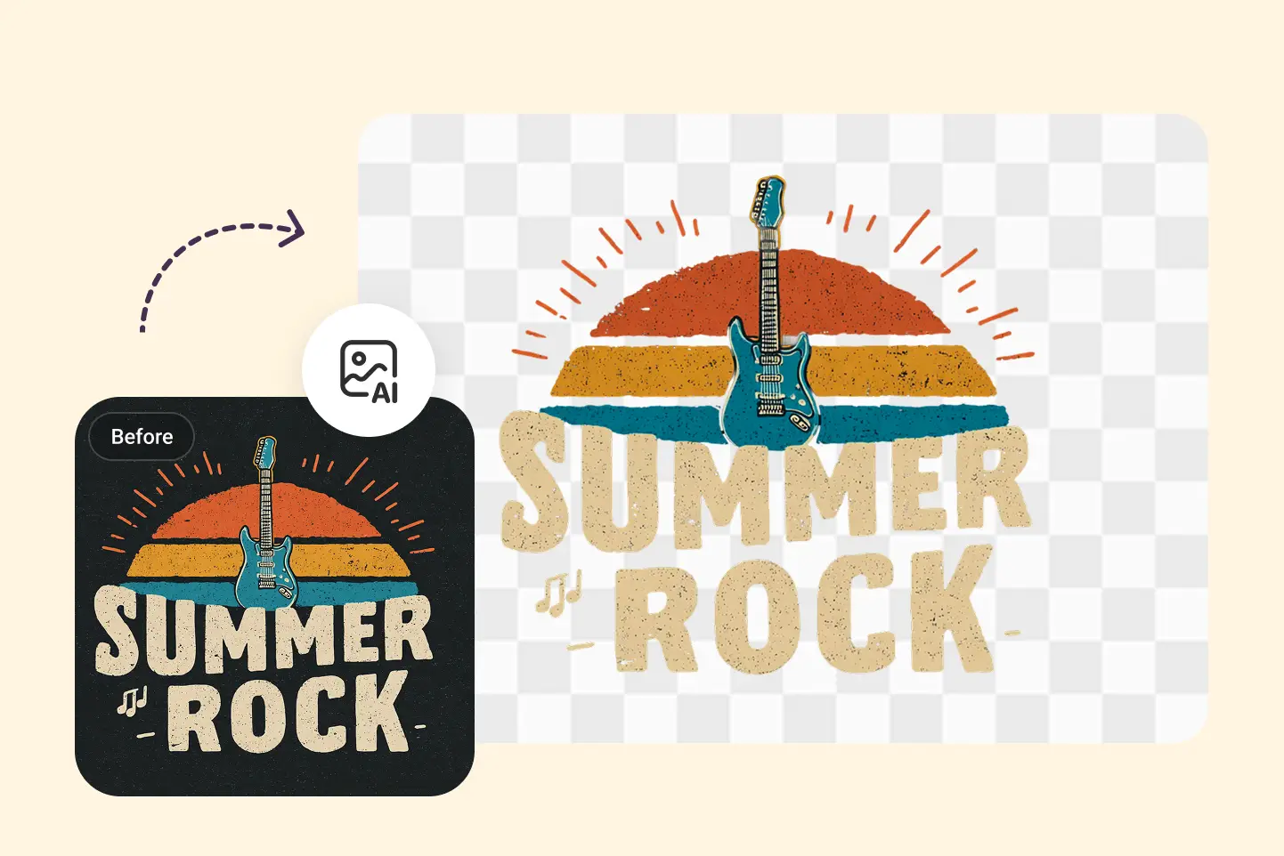 Logo colorido de Summer Rock con fondo quitado